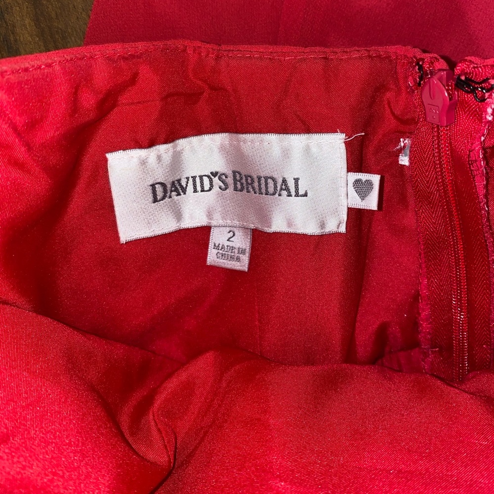 CHERRY RED STRAPLESS DRESS - Picture 2 of 2